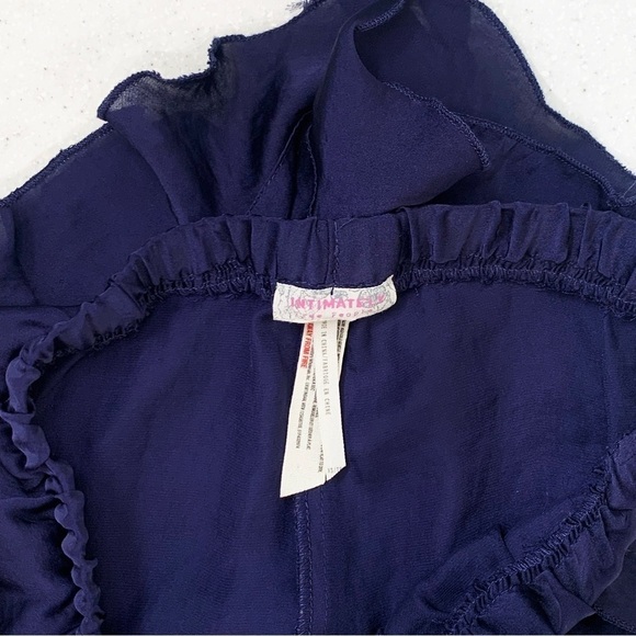 Free People Intimately Cascading Petal Navy Blue Silky Bedtime Shorts, size XS - Picture 7 of 8